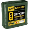 Core Tarps 100 ft L x 0.5 mm H x 100 ft W 5 Mil Tarp, Green/Black, Polyethylene CT-503-100X100